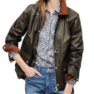 Jcrew waxes cotton barn jacket, women’s small